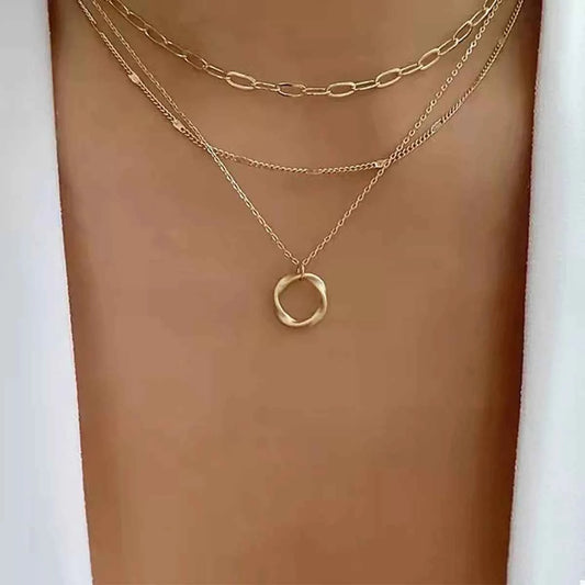 Three Layered Pendant Necklace
