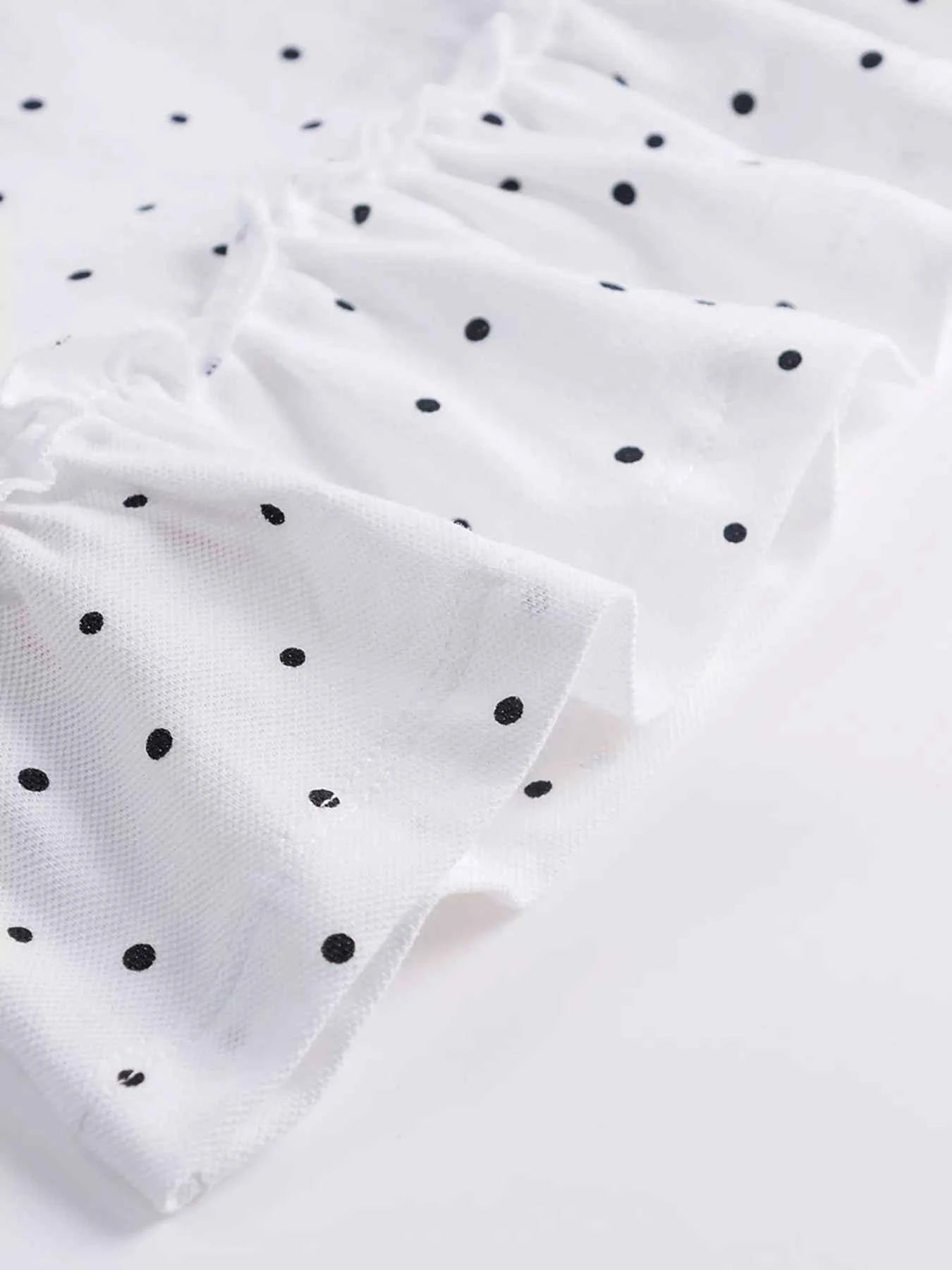 Children's Polka Dot Ruffle Hem Polo Dress