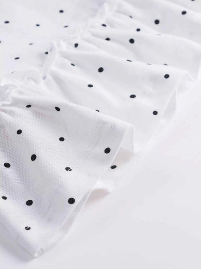 Children's Polka Dot Ruffle Hem Polo Dress