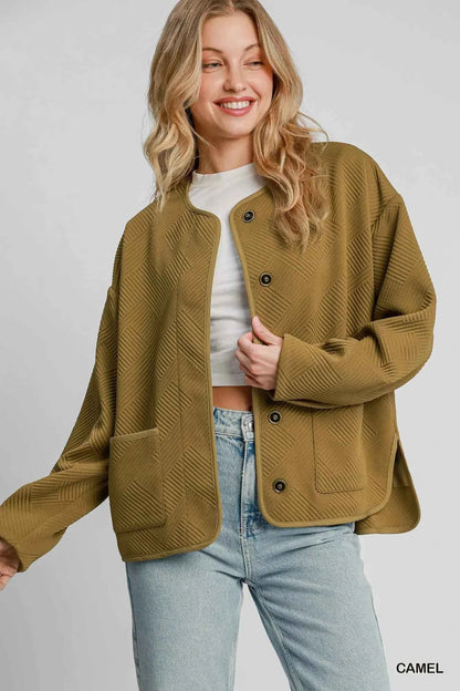 Umgee Textured Jacquard Jacket