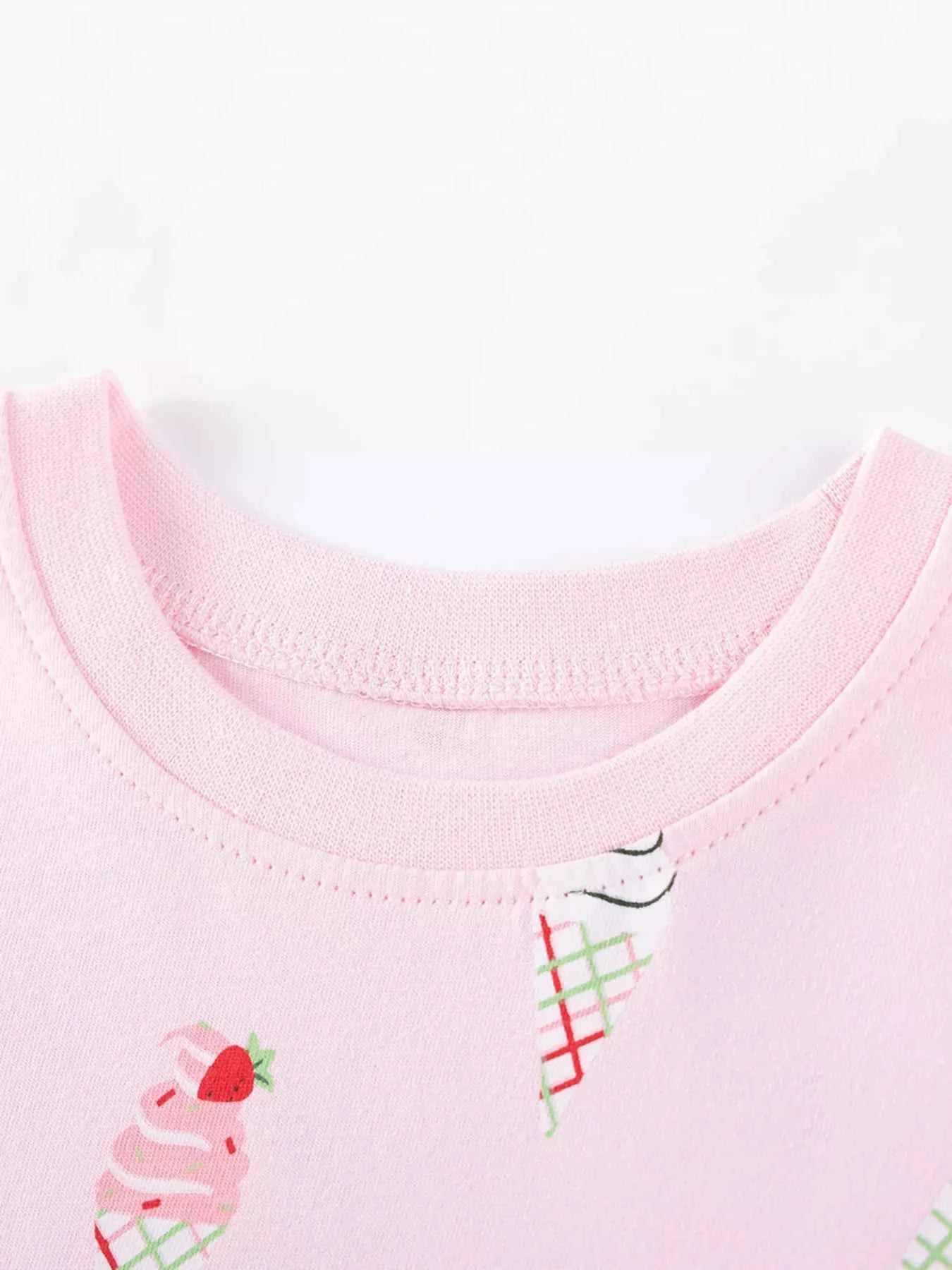 Children's Ice Cream Print Casual Dress