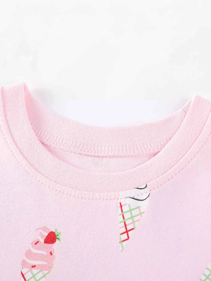 Children's Ice Cream Print Casual Dress