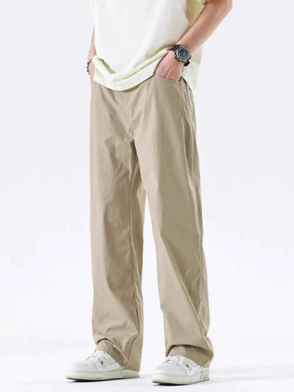 Men's Full Size Wide-Leg Relaxed Fit Pants Plus Size