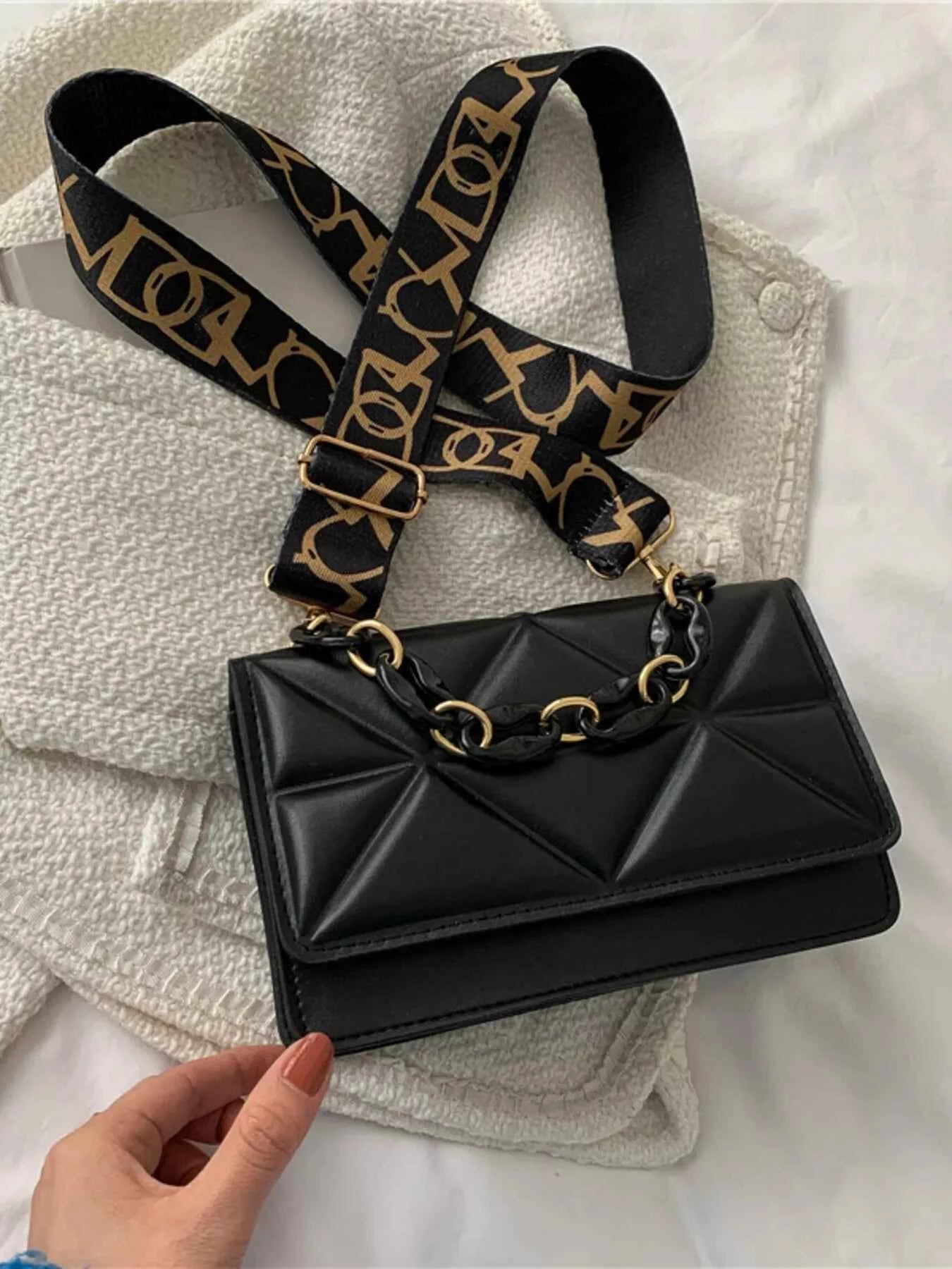 Quilted Adjustable Strap Crossbody Bag