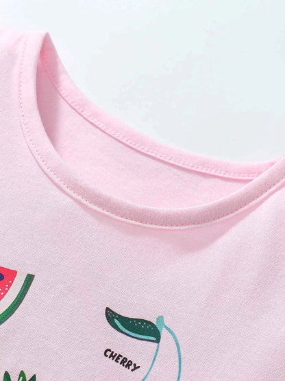 Children's Fruit Print Short Sleeve T-Shirt