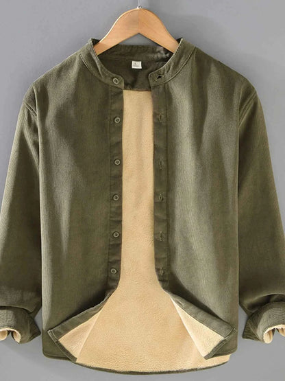 Men's Plus Size Button Up Long Sleeve Jacket