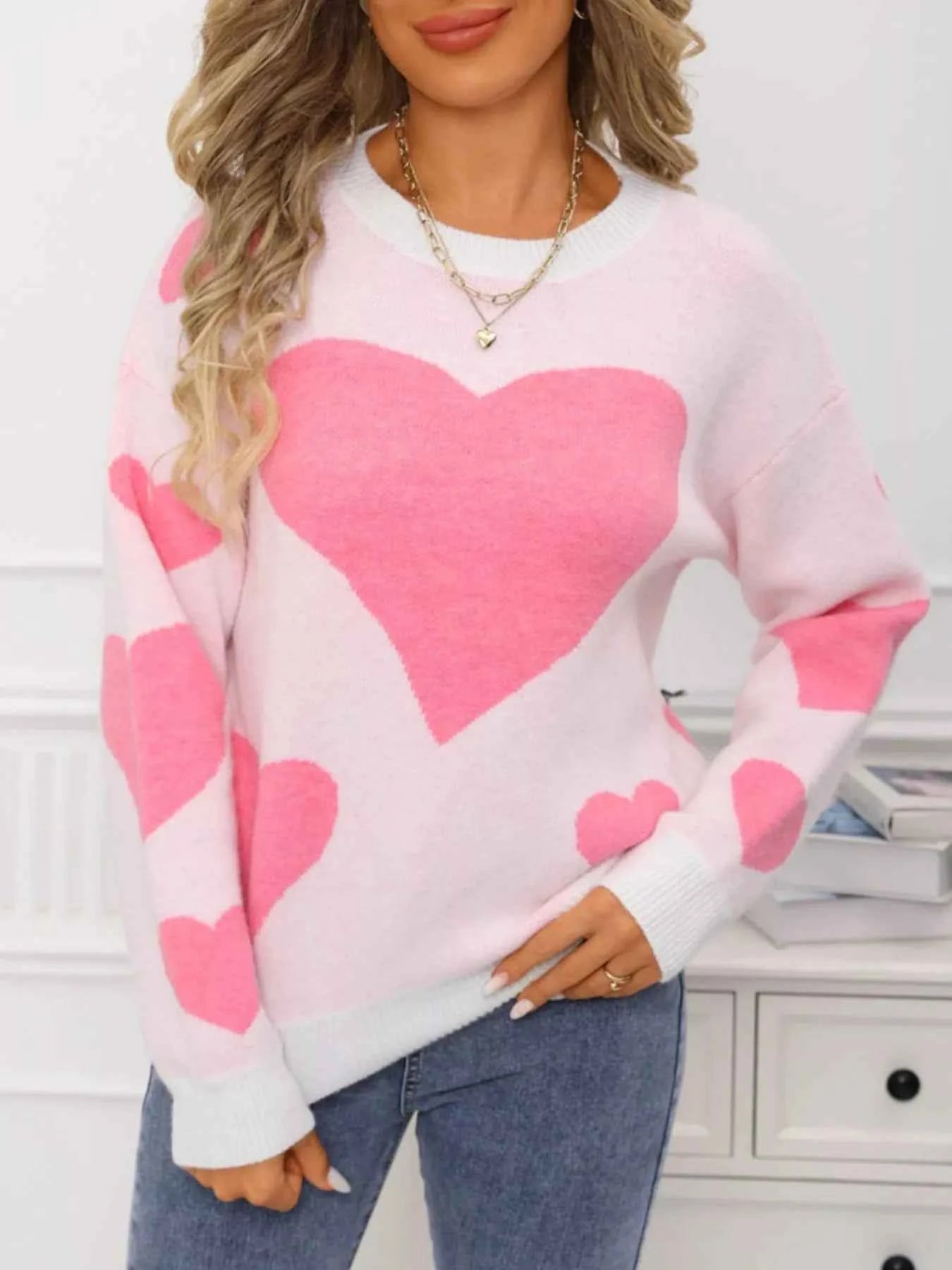 Valentine's Day Heart Crew Neck Sweater