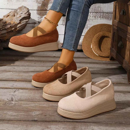 Crisscross Wedge Slip-Ons