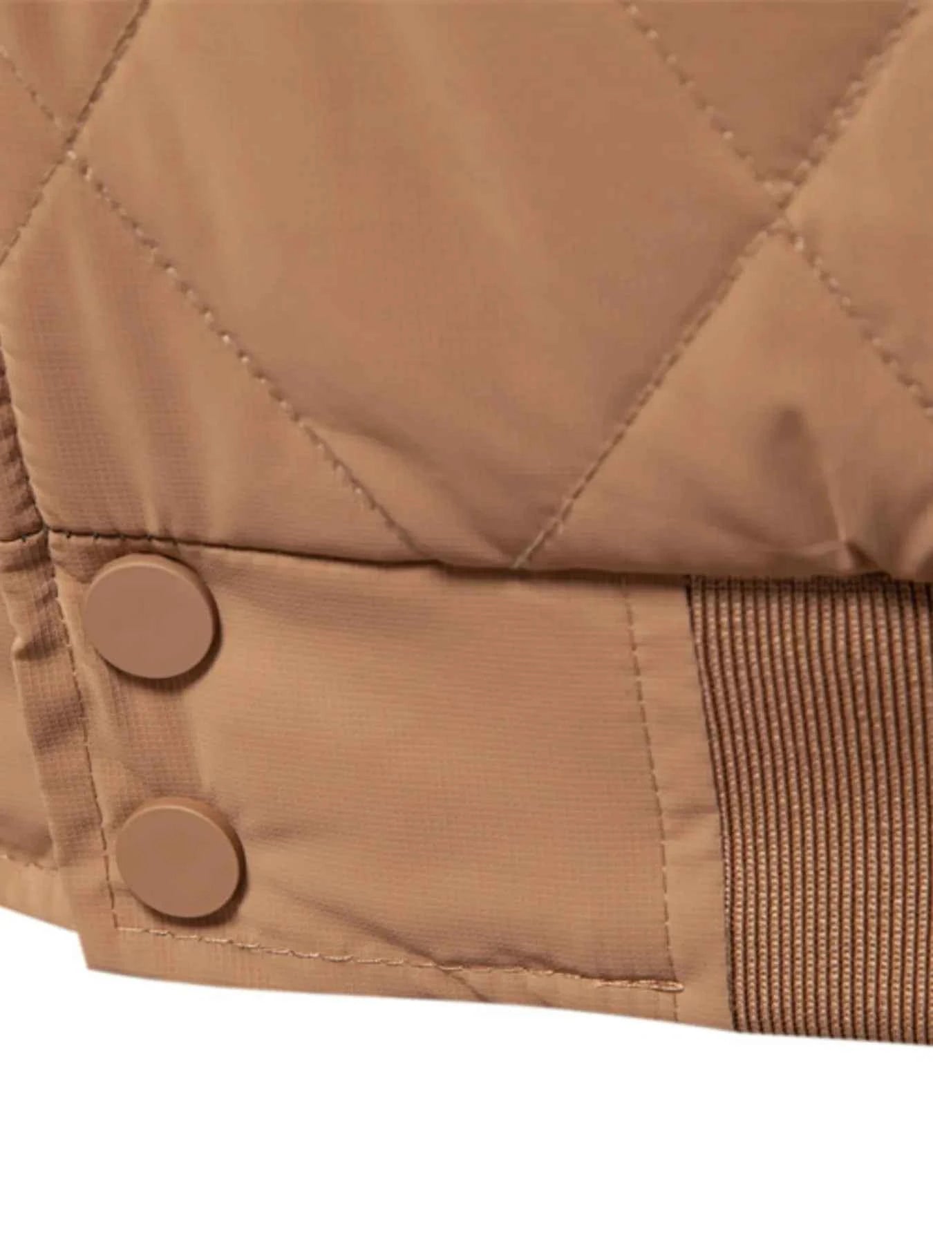 Men's Quilted Snap Down Long Sleeve Jacket