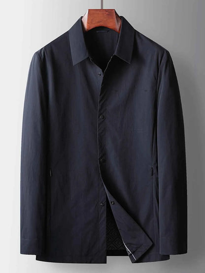 Men's Plus Size Button Up Long Sleeve Jacket