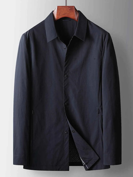 Men's Plus Size Button Up Long Sleeve Jacket
