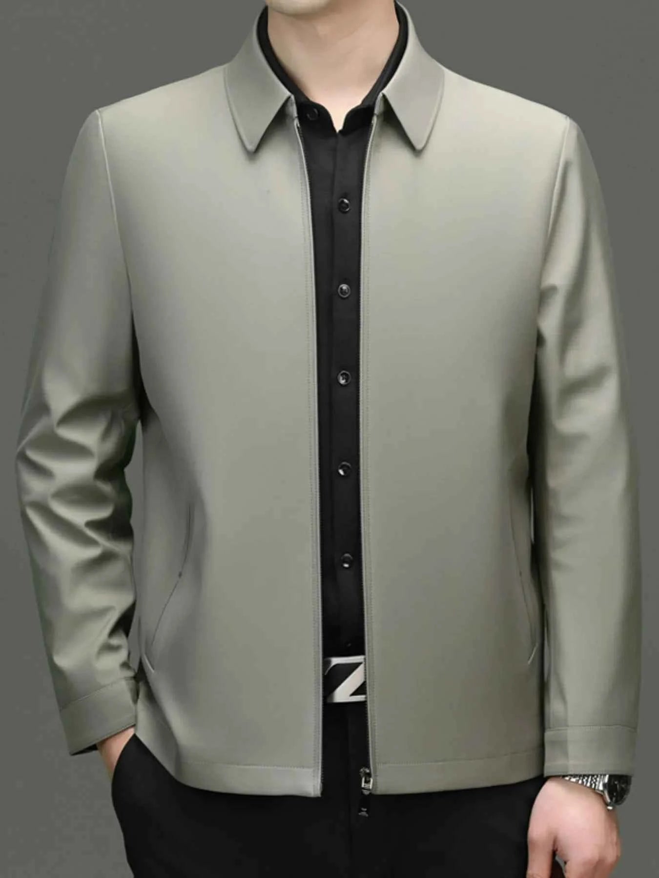 Men's Plus Size Zip Up Long Sleeve Jacket