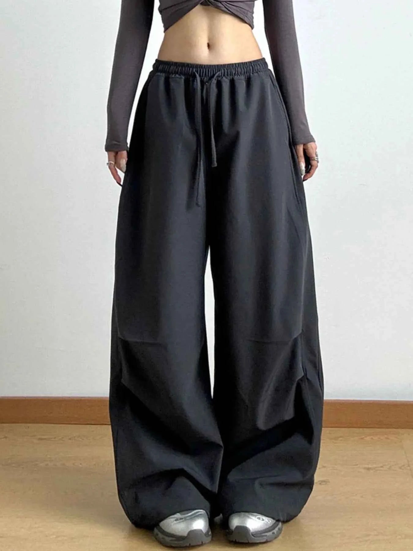 Wide Leg Pants with Drawstring Waist