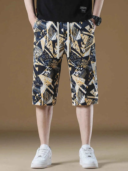 Men's Plus Size Geometric Print Shorts