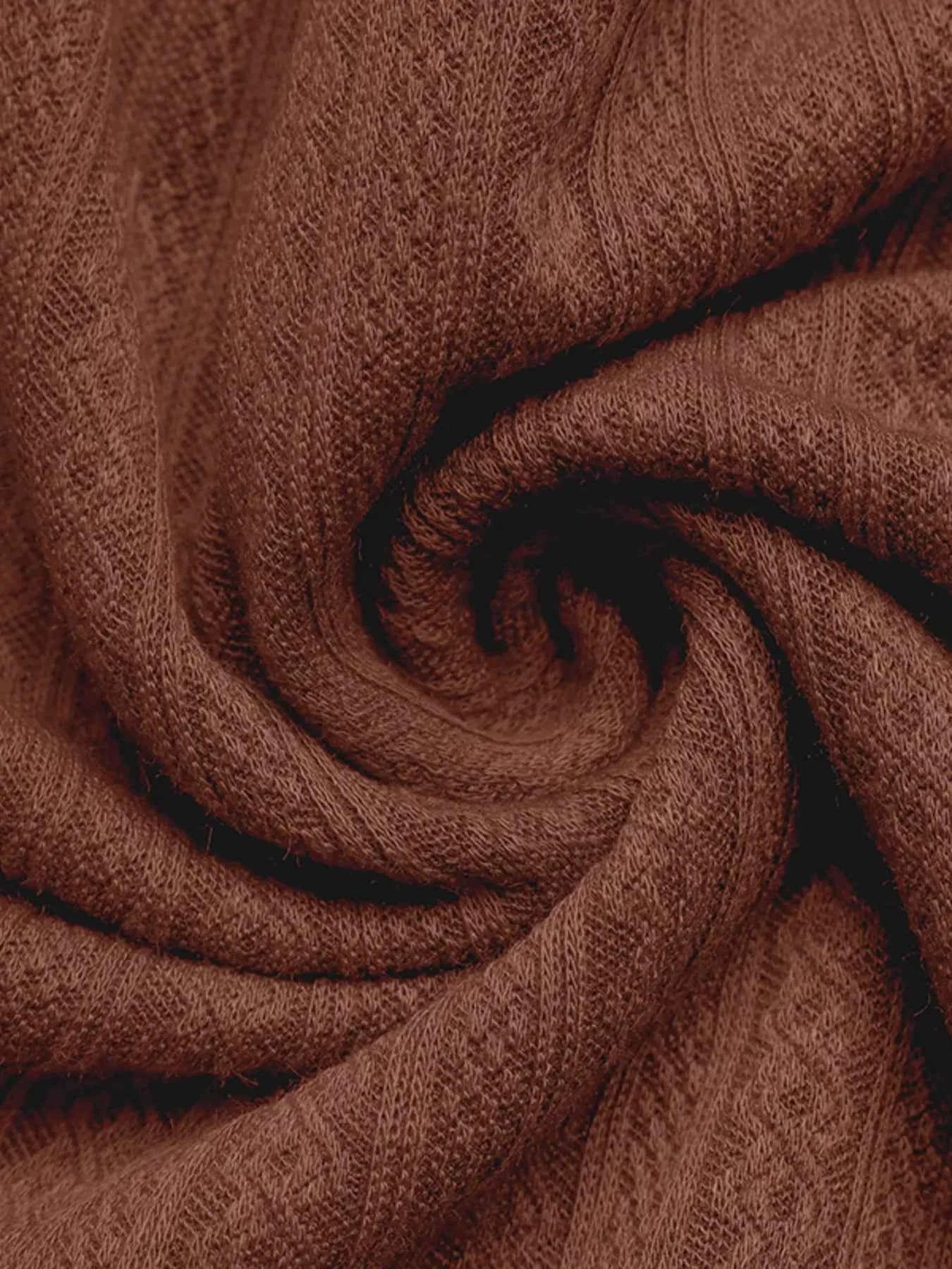 Ruffled Hem Long Sleeve Knit Dress