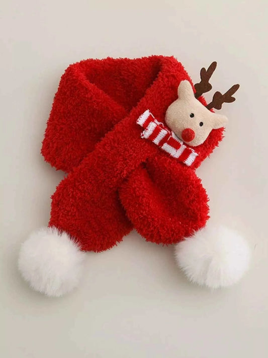 Children's Christmas Pom Pom Hat and Scarf Set
