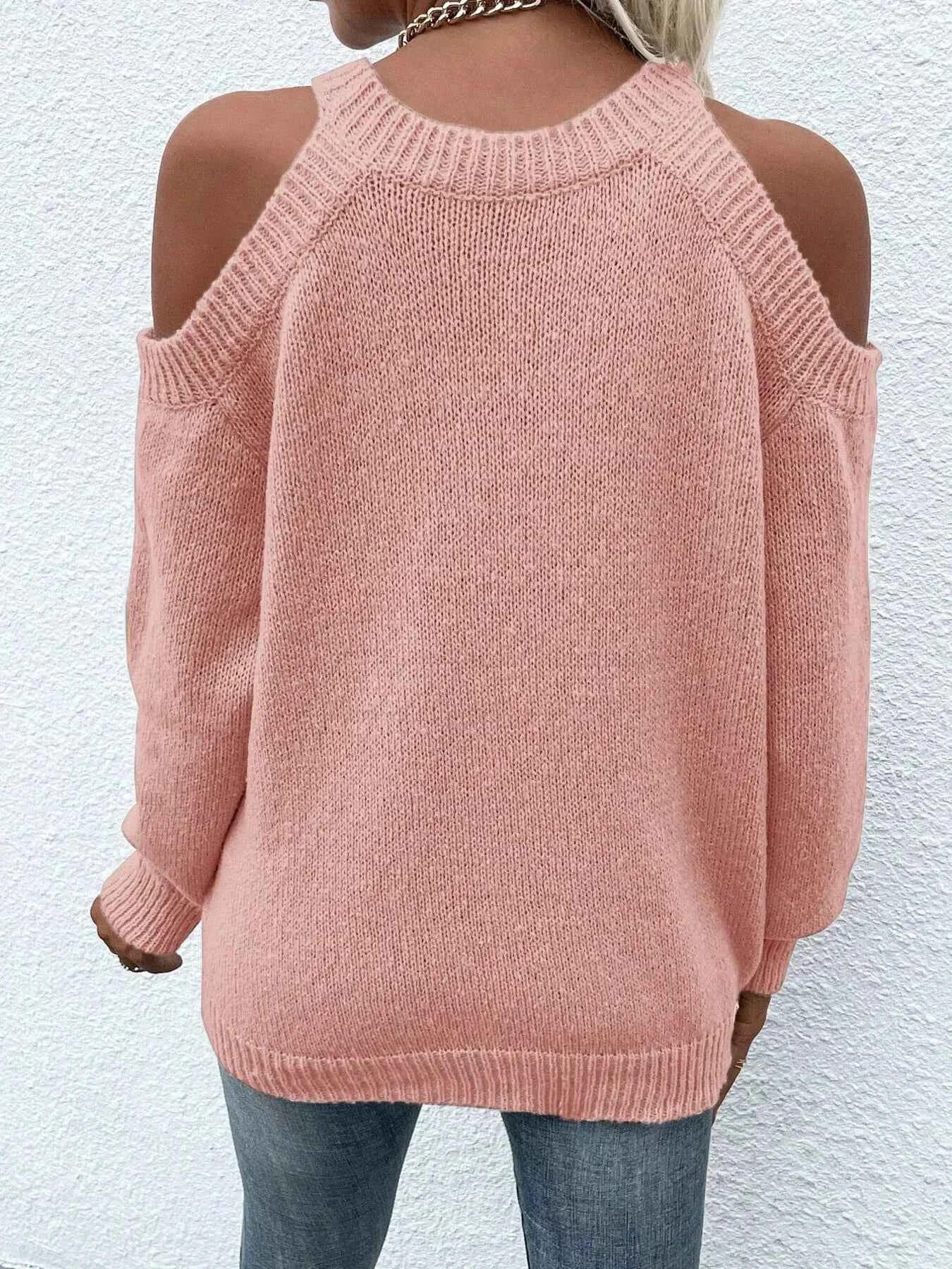 Cold Shoulder Knit Sweater