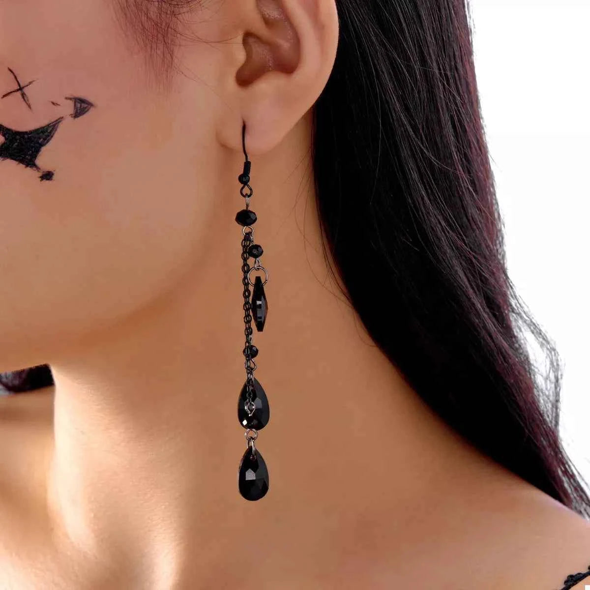 Halloween Teardrop Chain Dangle Earrings