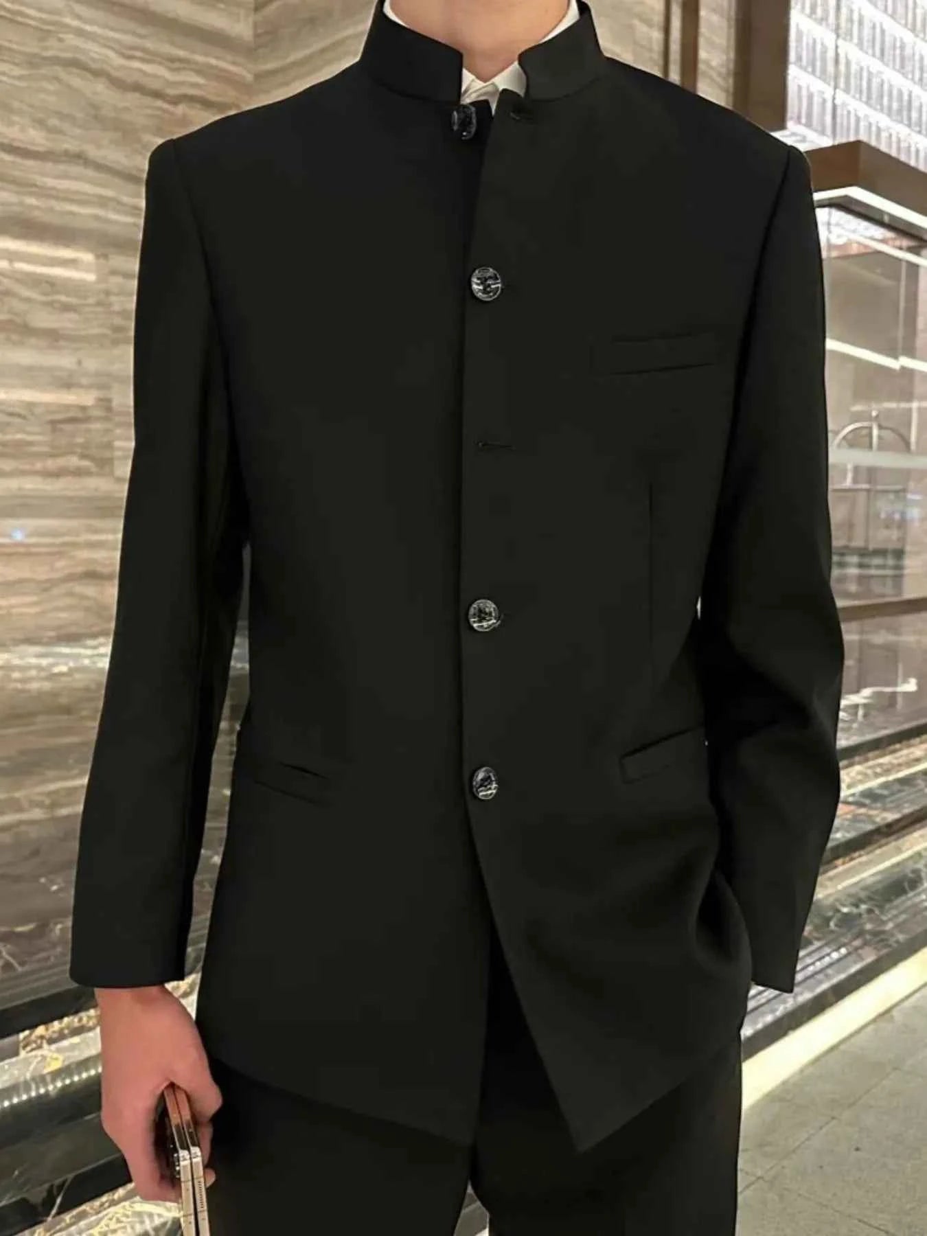Men's Plus Size Button Up Long Sleeve Jacket