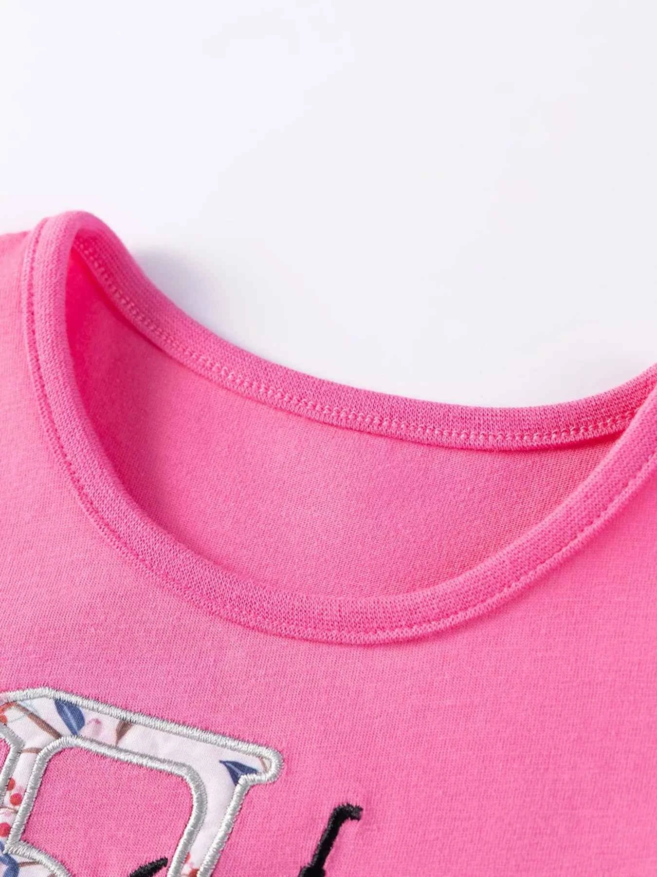 Children's Tractor Graphic Ruffle Sleeve Dress