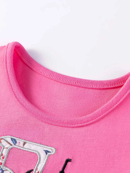 Children's Tractor Graphic Ruffle Sleeve Dress