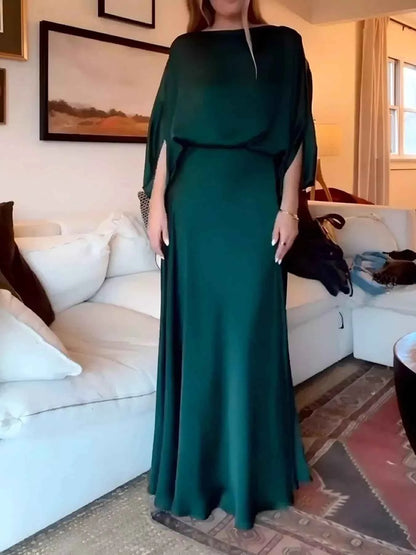 Full Size Elegant Batwing Sleeve Maxi Dress Plus Size