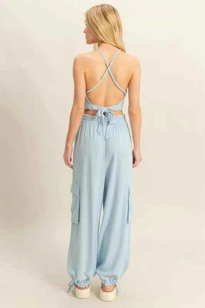 HYFVE Crop Top and Cargo Pants Set