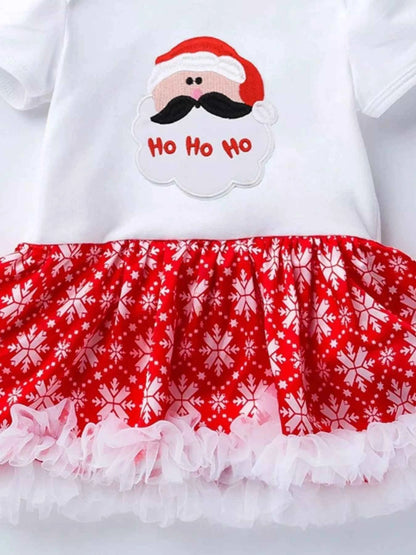 Children's Christmas One Piece Dress with Headband