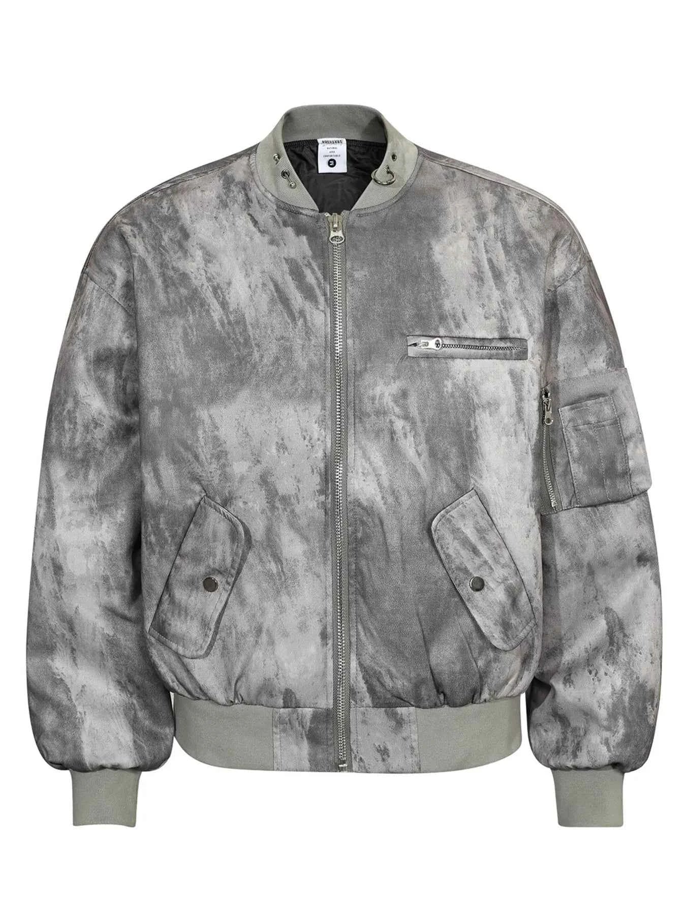 Men's Tie-Dye Zip-Up Bomber Jacket