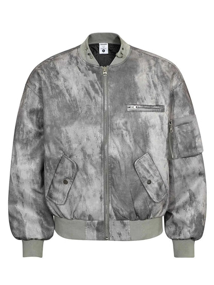 Men's Tie-Dye Zip-Up Bomber Jacket