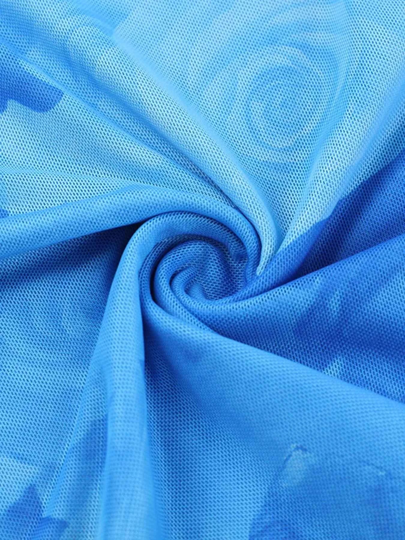 Floral Print Spaghetti Strap Mesh Mini Dress