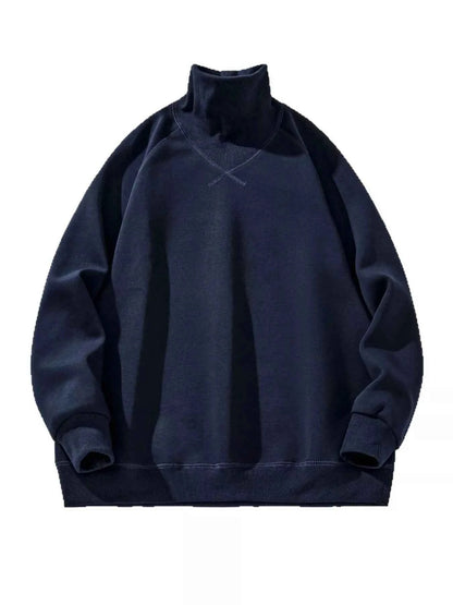 Men's Plus Size Turtleneck Long Sleeve Sweatshirt