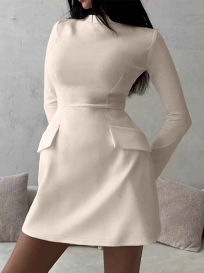 Mock Neck Long Sleeve Bodycon Dress