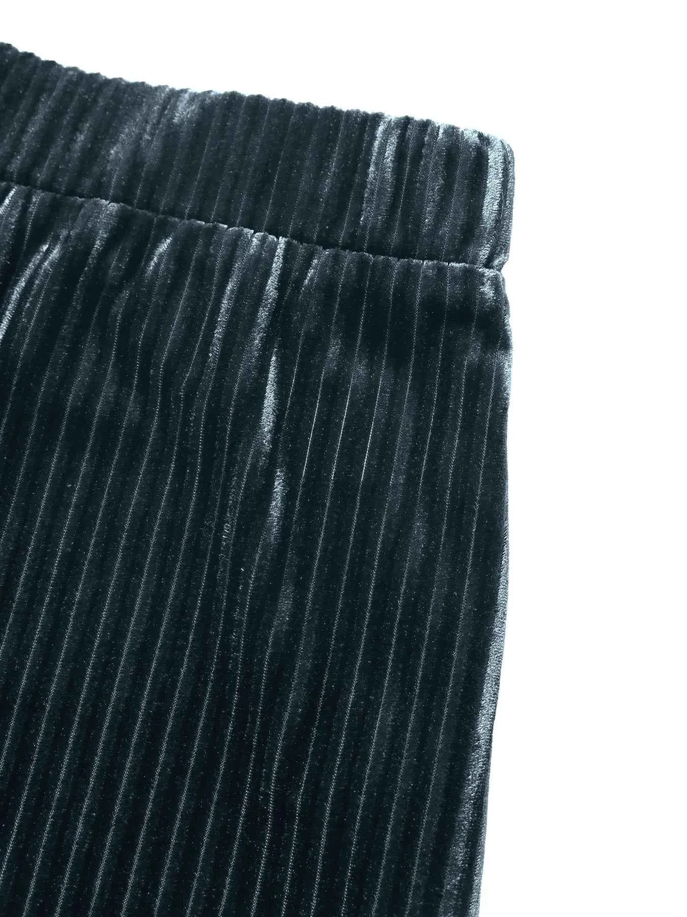 High-Waisted Ribbed Velvet Flare Pants