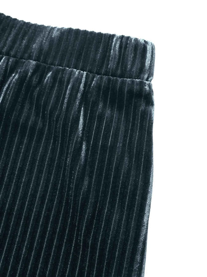 High-Waisted Ribbed Velvet Flare Pants
