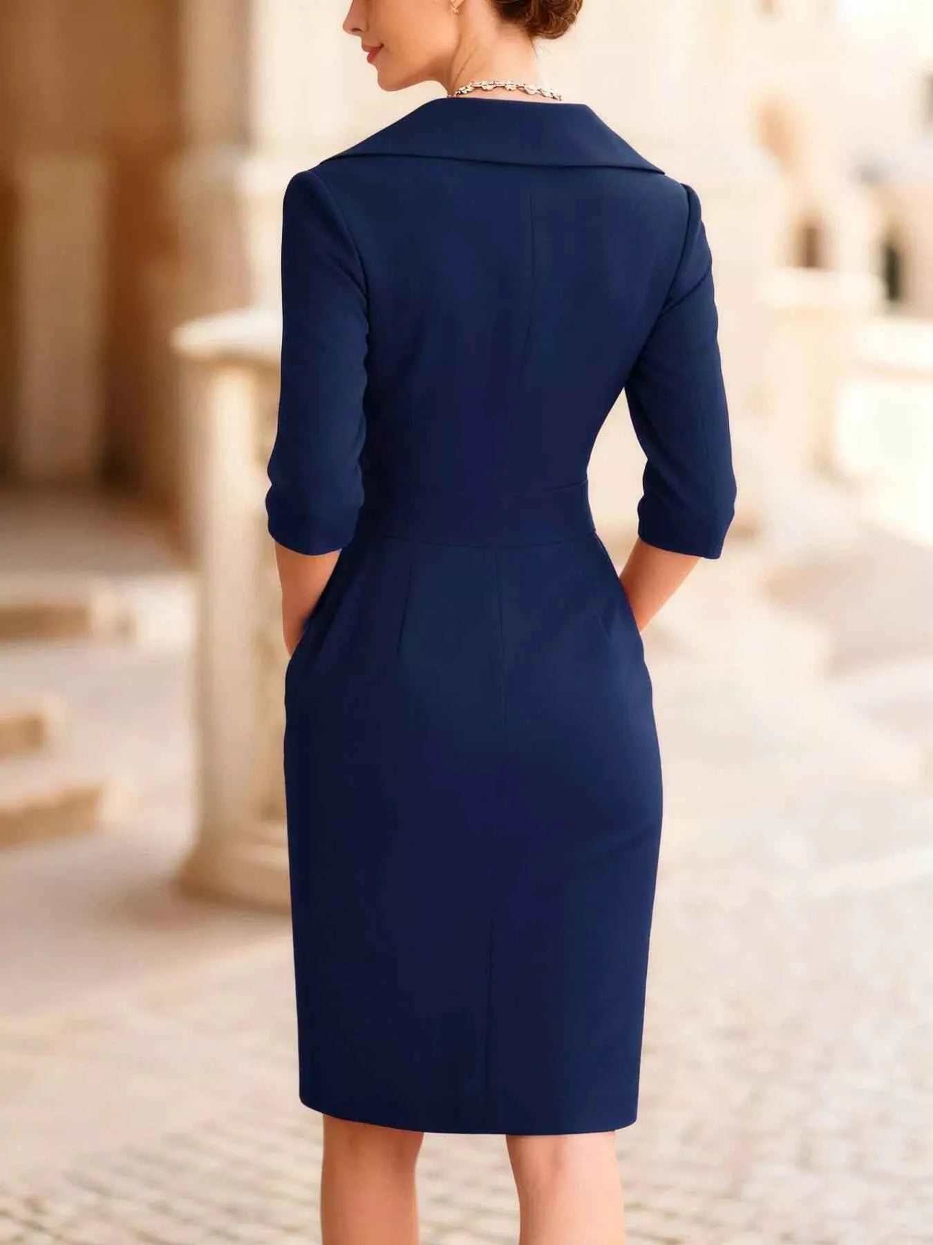 Surplice Long Sleeve Dress