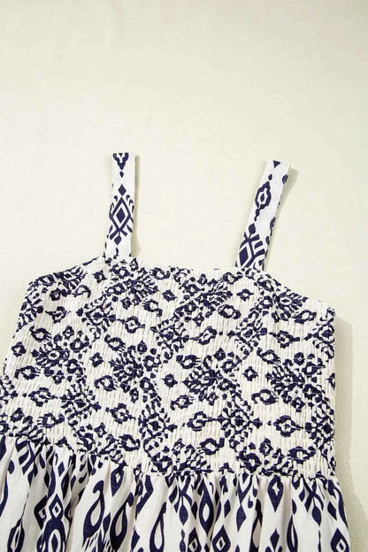 Bohemian Print Wide Leg Jumpsuit