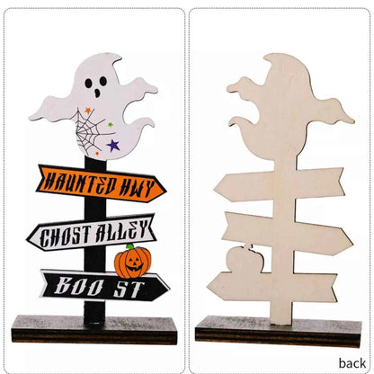 Halloween Wooden Signpost Ornaments