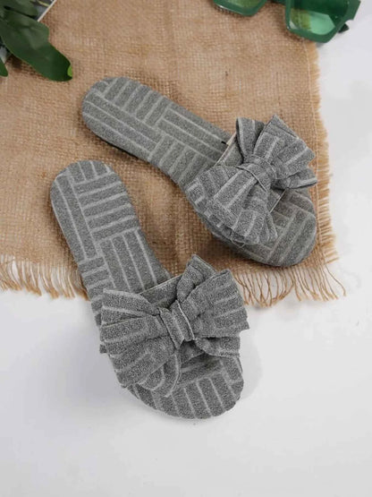 Bow Knot Open Toe Slippers