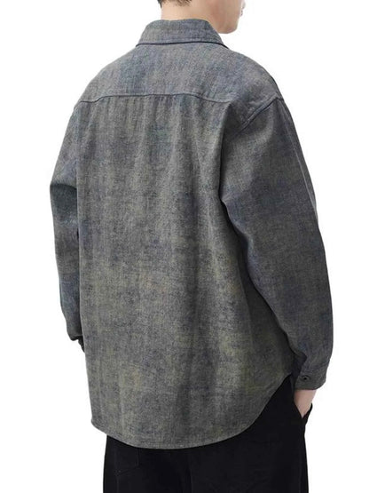 Men's Plus Size Button Up Long Sleeve Shirt