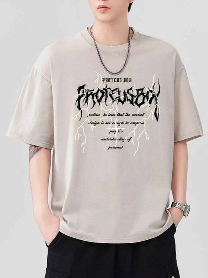 Men's Graphic Round Neck Short Sleeve T-Shirt