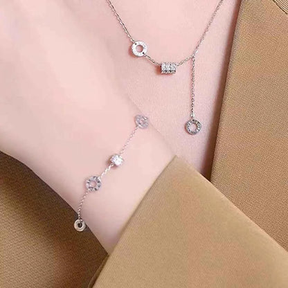925 Sterling Silver Chain Geometric Bracelet