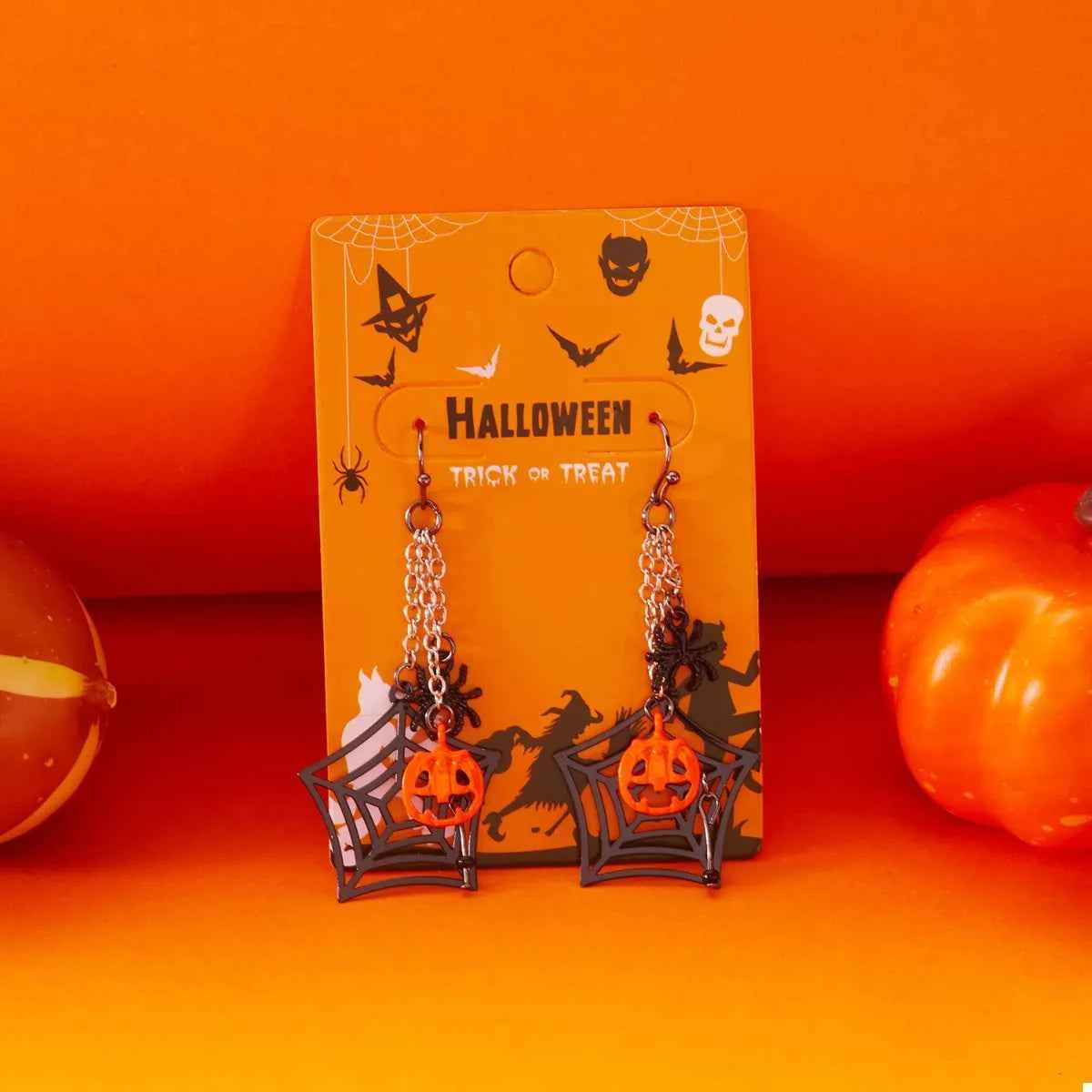 Halloween Spider Web Earrings