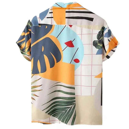 Men's Full Size Printed Short Sleeve Shirt and Shorts Set Plus Size