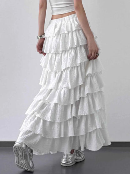 Ruffle Layered Maxi Skirt