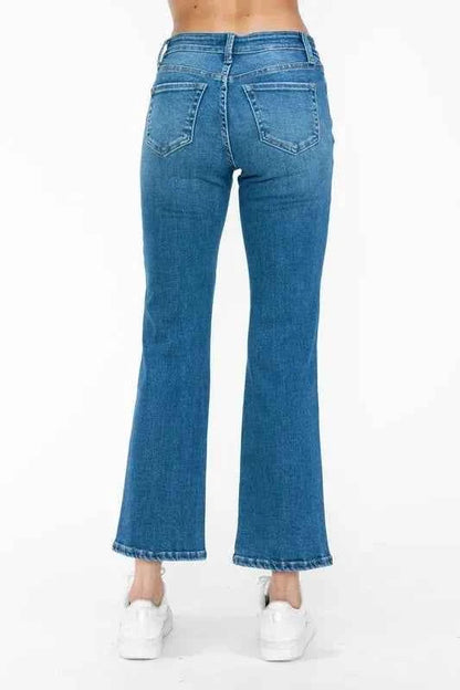 bytos Full Size Cat's Whiskers Mid Rise Ankle Jeans