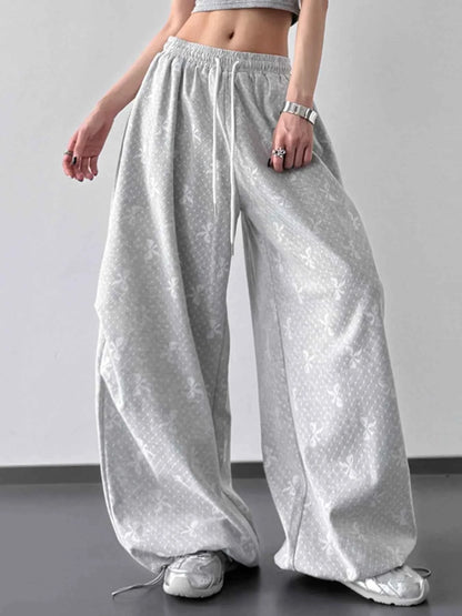 Wide Leg Casual Drawstring Pants