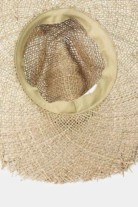 Fame Fringe Edge Straw Braided Western Fedora Hat