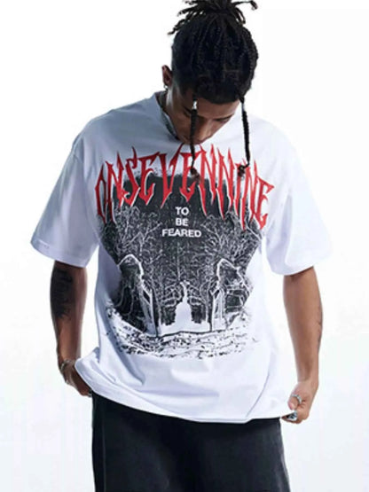 Men's Graphic Round Neck Short Sleeve T-Shirt