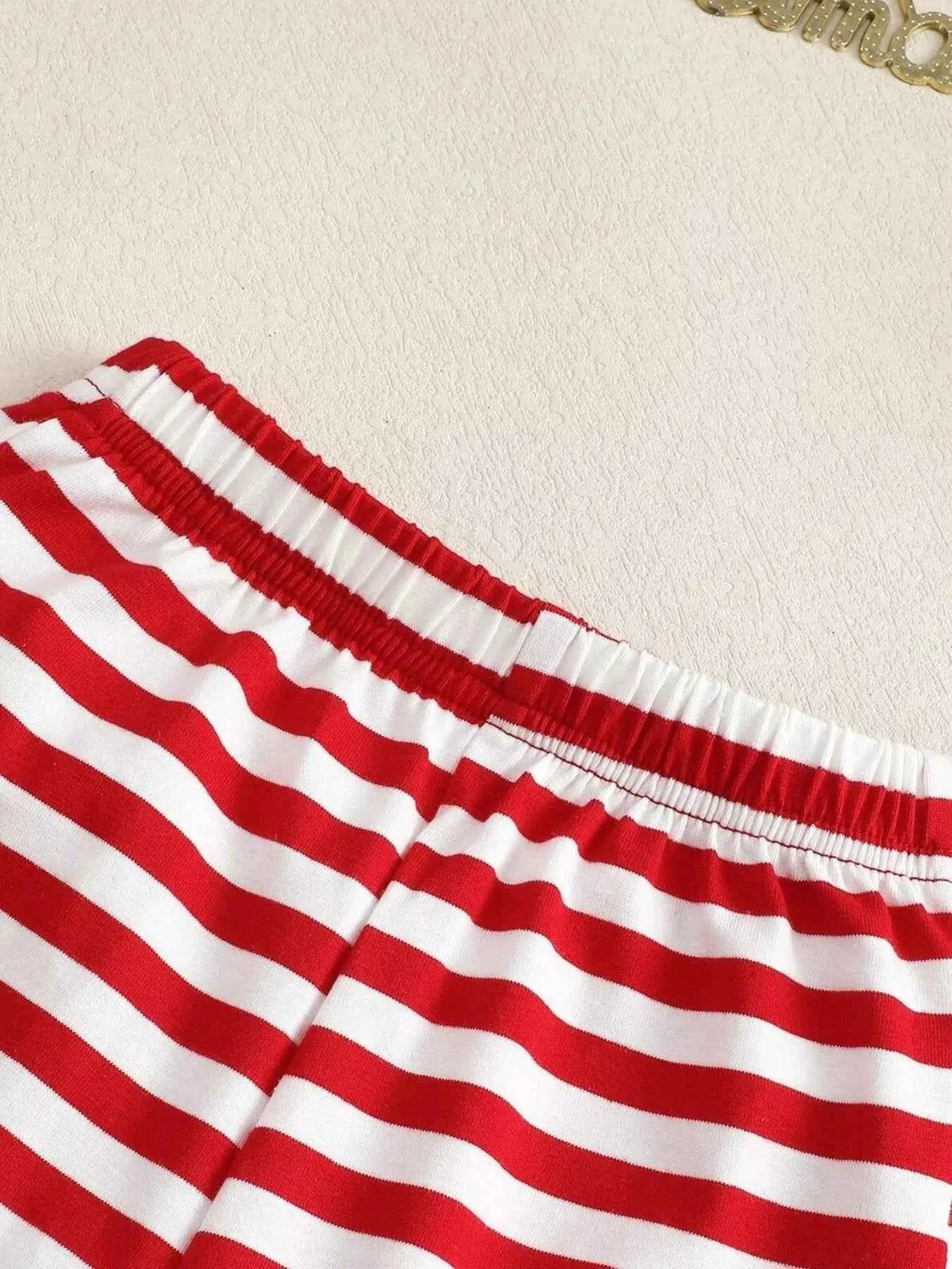 Children's Christmas Striped Pajama Set